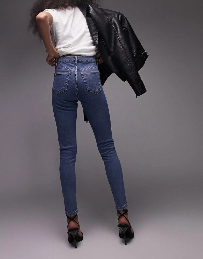 商品Topshop|Topshop Jamie jean with rip in mid blue,价格¥186,第2张图片详细描述