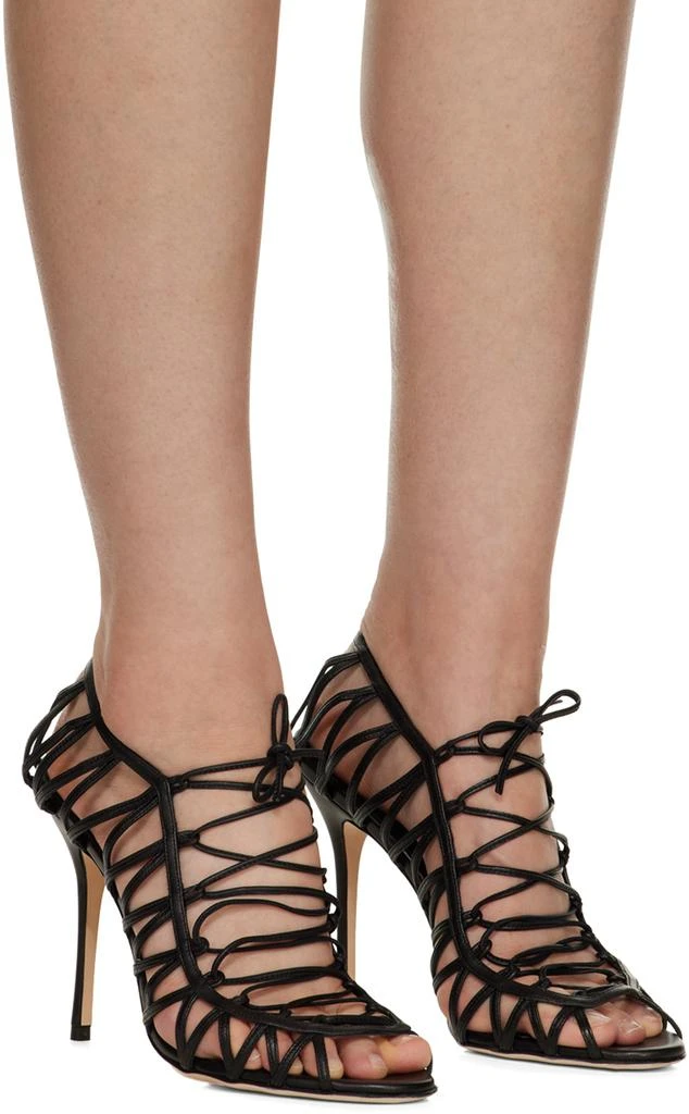 商品Manolo Blahnik|Black Hamza Heeled Sandals,价格¥3093,第4张图片详细描述