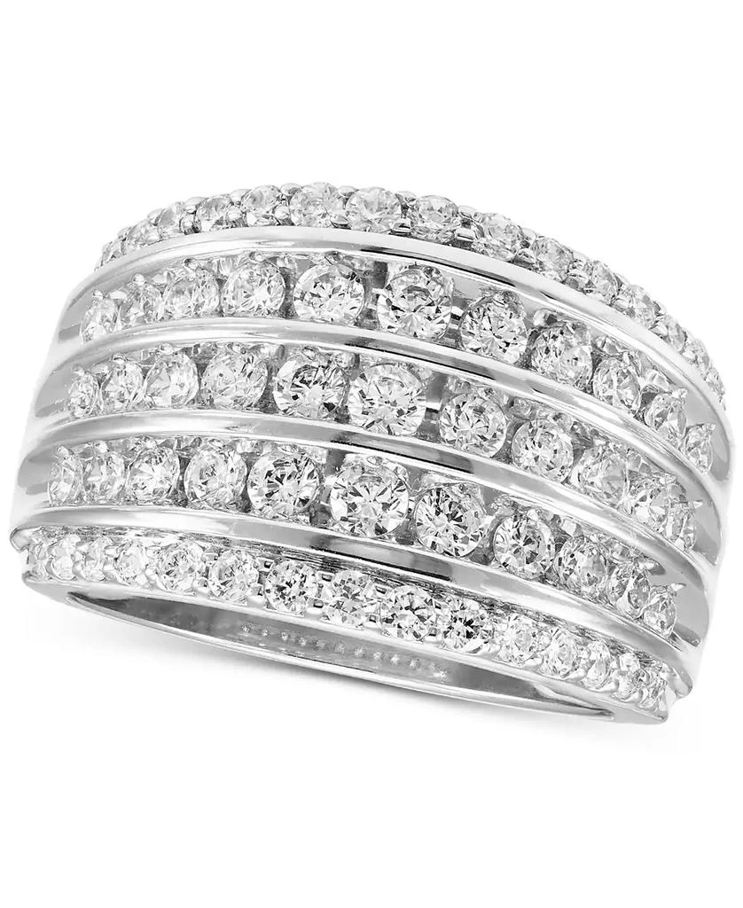 商品Macy's|Diamond Multirow Statement Band (2 ct. t.w.) in 10k White Gold,价格¥8976,第1张图片