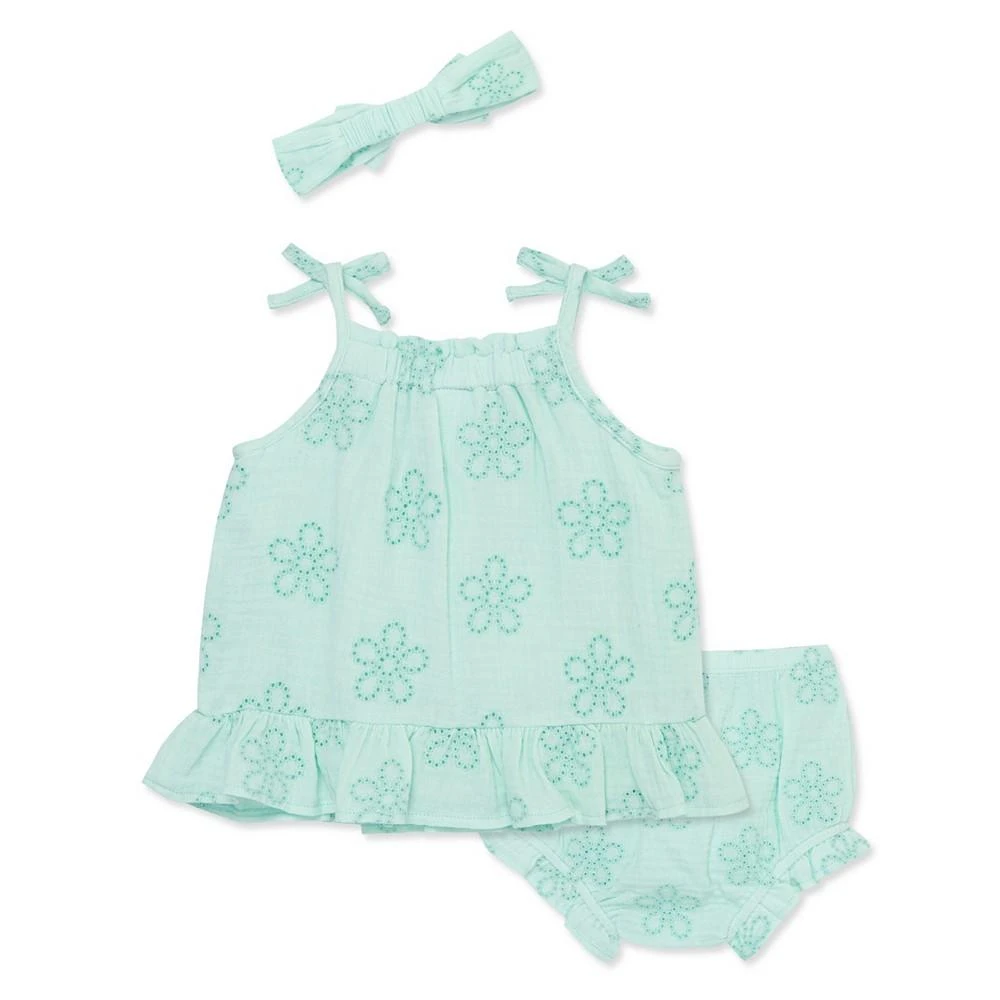 商品Little Me|Baby Girls Eyelet Sunsuit with Headband,价格¥73,第2张图片详细描述