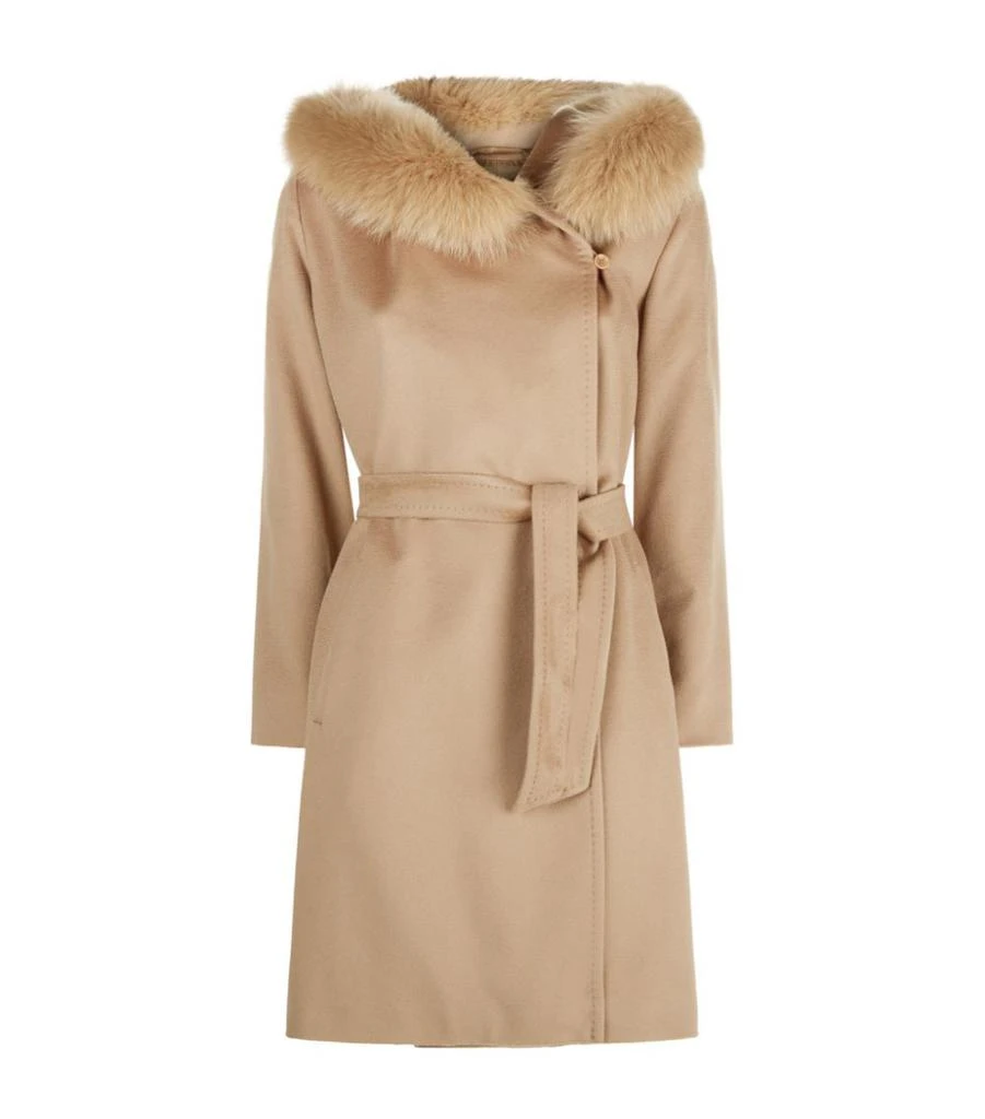 商品Max Mara|狐狸毛领浴袍式大衣,价格¥10236,第1张图片