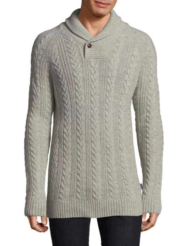 商品Barbour|Cable-Knit Wool Shawl Sweater,价格¥498,第1张图片