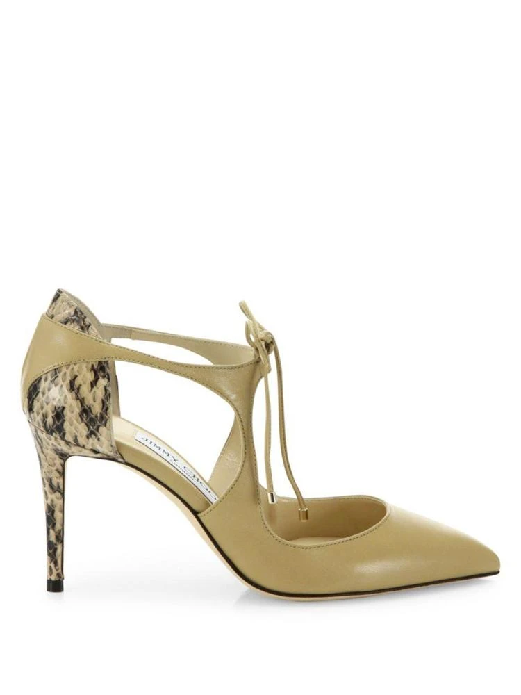 商品Jimmy Choo|Vanessa Cutout Leather Front-Tie Pumps,价格¥2473,第5张图片详细描述