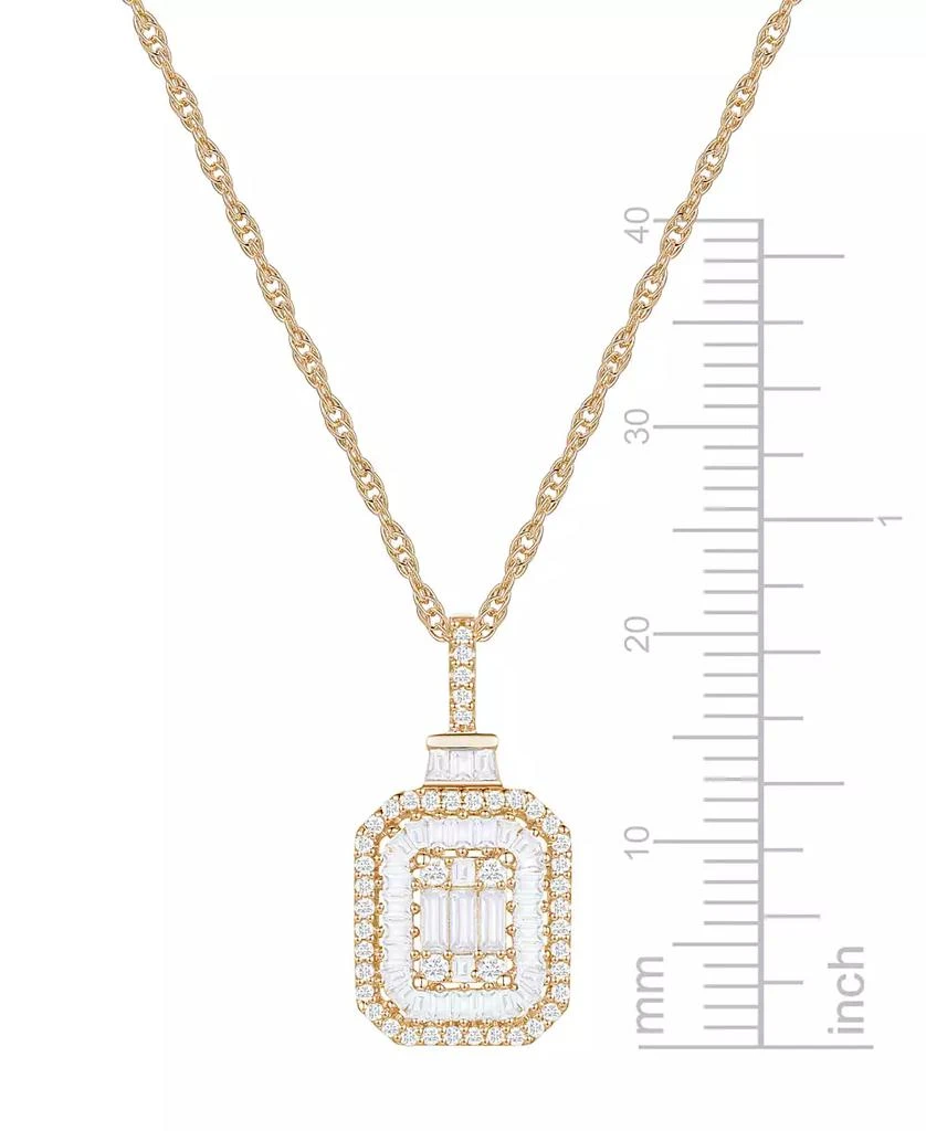 商品Macy's|Diamond Baguette & Round Pendant Necklace (1/2 ct. t.w) in 14K White Gold (also in 14K Yellow Gold),价格¥5302,第5张图片详细描述