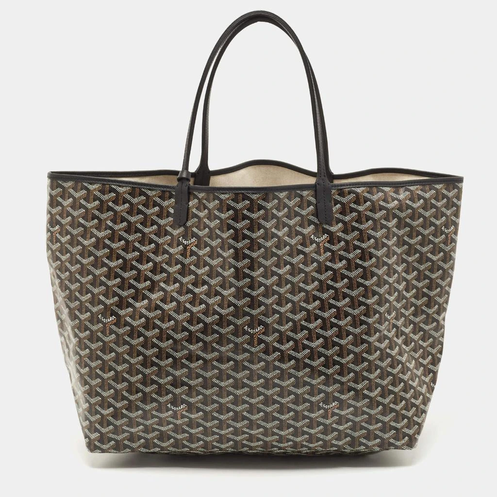 商品Goyard|Goyard Black Goyardine Coated Canvas and Leather Saint Louis GM Tote,价格¥20508,第4张图片详细描述