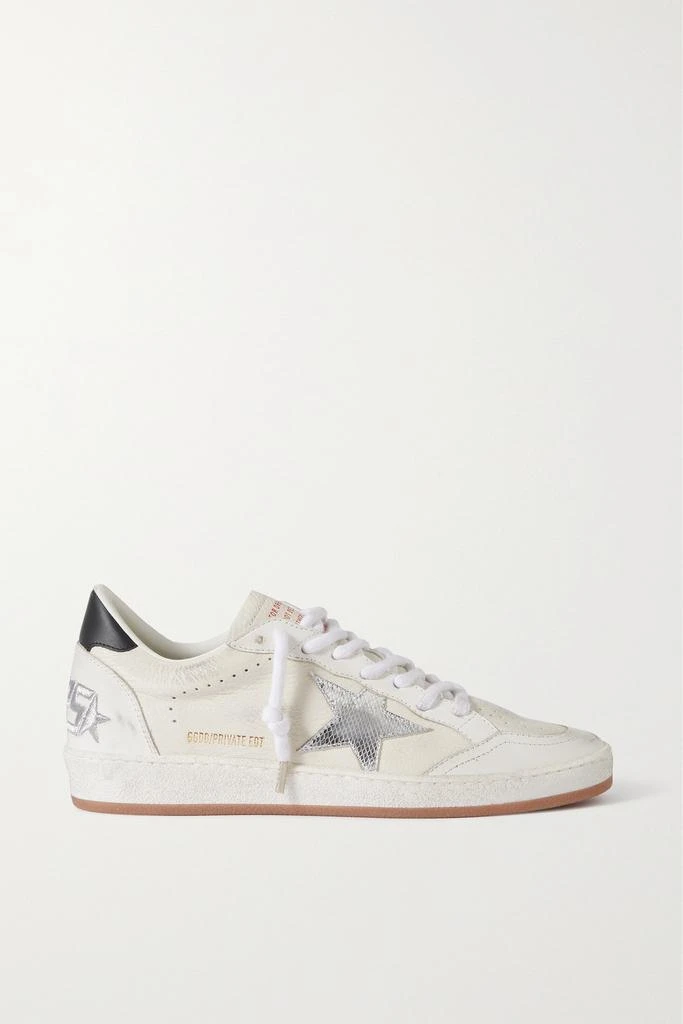 商品Golden Goose|Ball Star 仿旧金属感皮革边饰皮革运动鞋  - IT35,价格¥5349,第1张图片