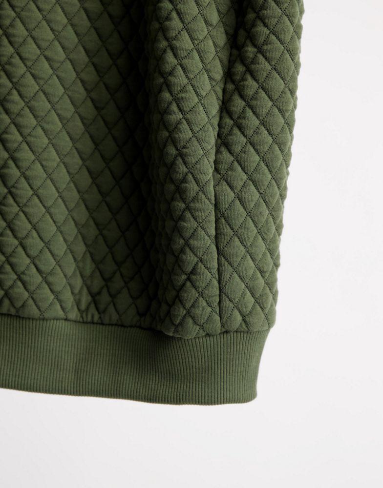 商品ASOS|ASOS DESIGN oversized quilted hoodie in khaki,价格¥202,第6张图片详细描述