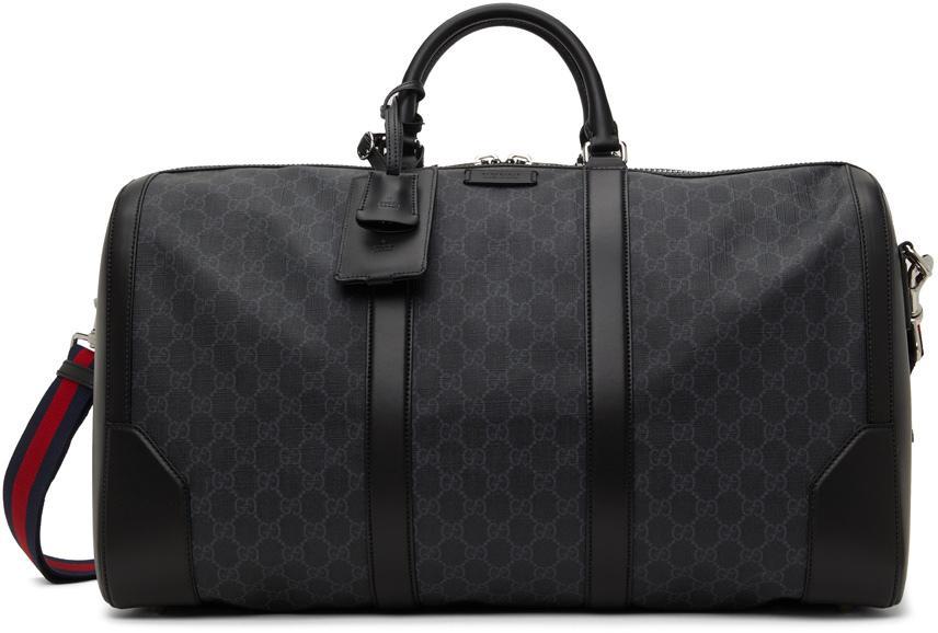 商品Gucci|Black Large GG Supreme Carry-On Duffle Bag,价格¥18201,第1张图片