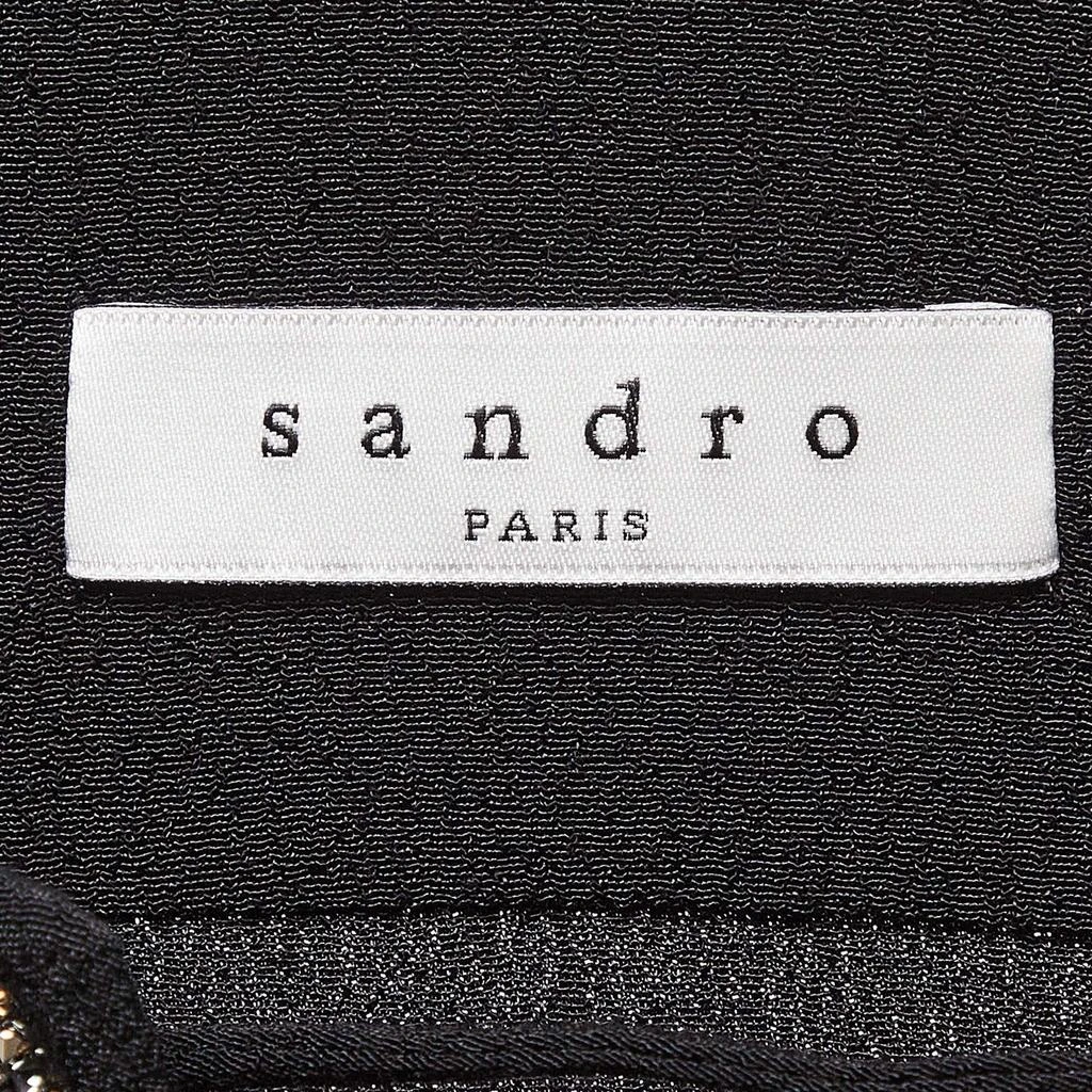 商品[二手商品] Sandro|Sandro Black Black Crystal Embellished Crepe Tunic Dress L,价格¥952,第4张图片详细描述