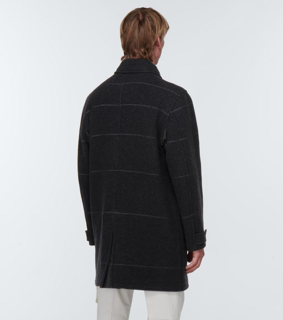 羊毛混纺条纹大衣商品第4张图片规格展示