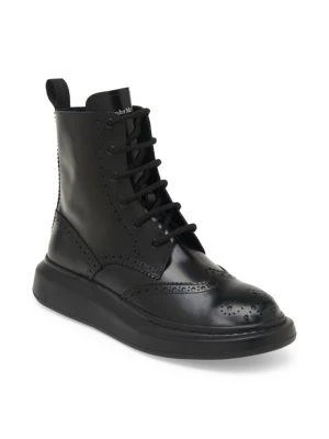 商品Alexander McQueen|Brogue Wingtip Leather Platform Combat Boots,价格¥2343,第2张图片详细描述