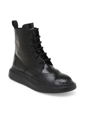 商品Alexander McQueen|Brogue Wingtip Leather Platform Combat Boots,价格¥2286,第4张图片详细描述