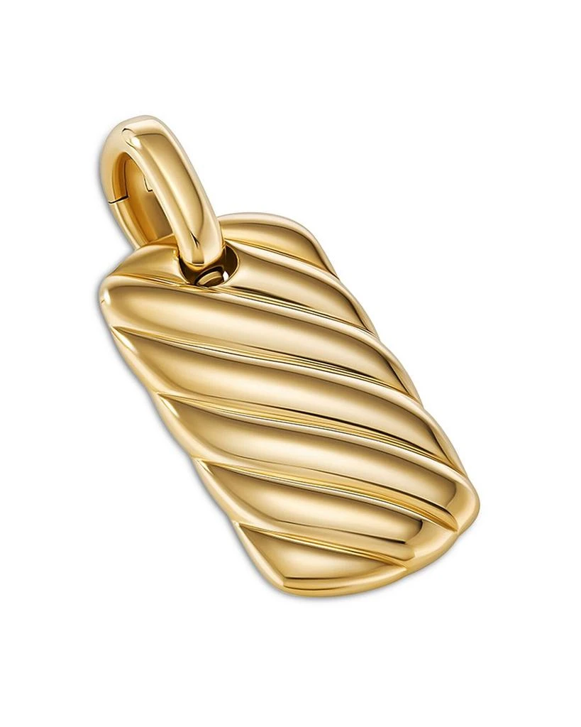 商品David Yurman|18K Yellow Gold Sculptured Cable Rectangular Dog Tag Enhancer Pendant,价格¥6357,第1张图片