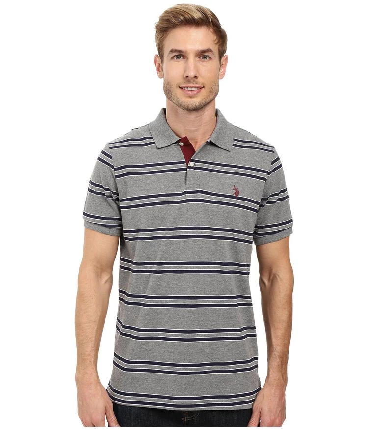 商品U.S. POLO ASSN.|Short Sleeve Balanced Stripe Pique Polo Shirt,价格¥278,第1张图片