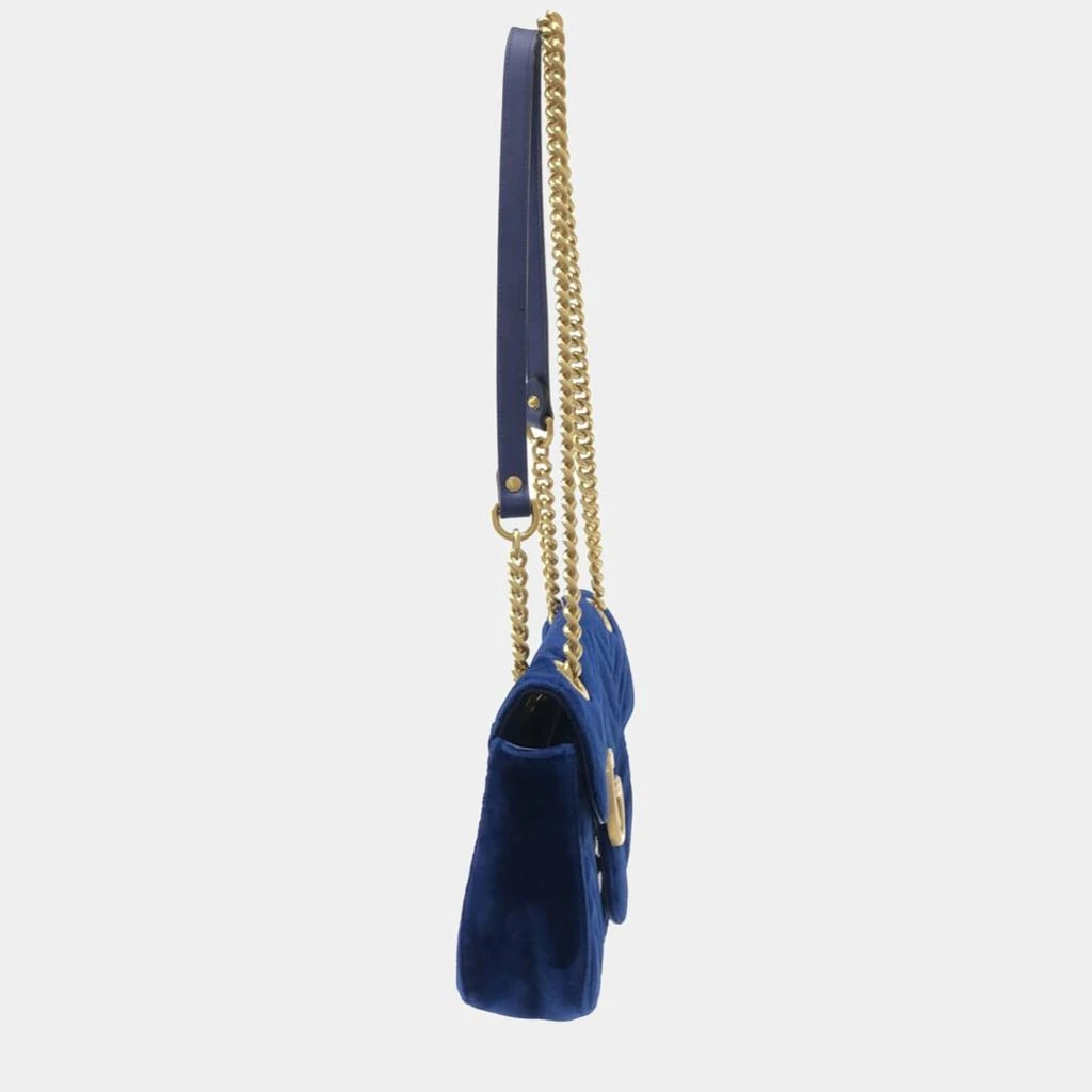 商品[二手商品] Gucci|Gucci Navy Velvet GG Marmont shoulder bag,价格¥13187,第2张图片详细描述