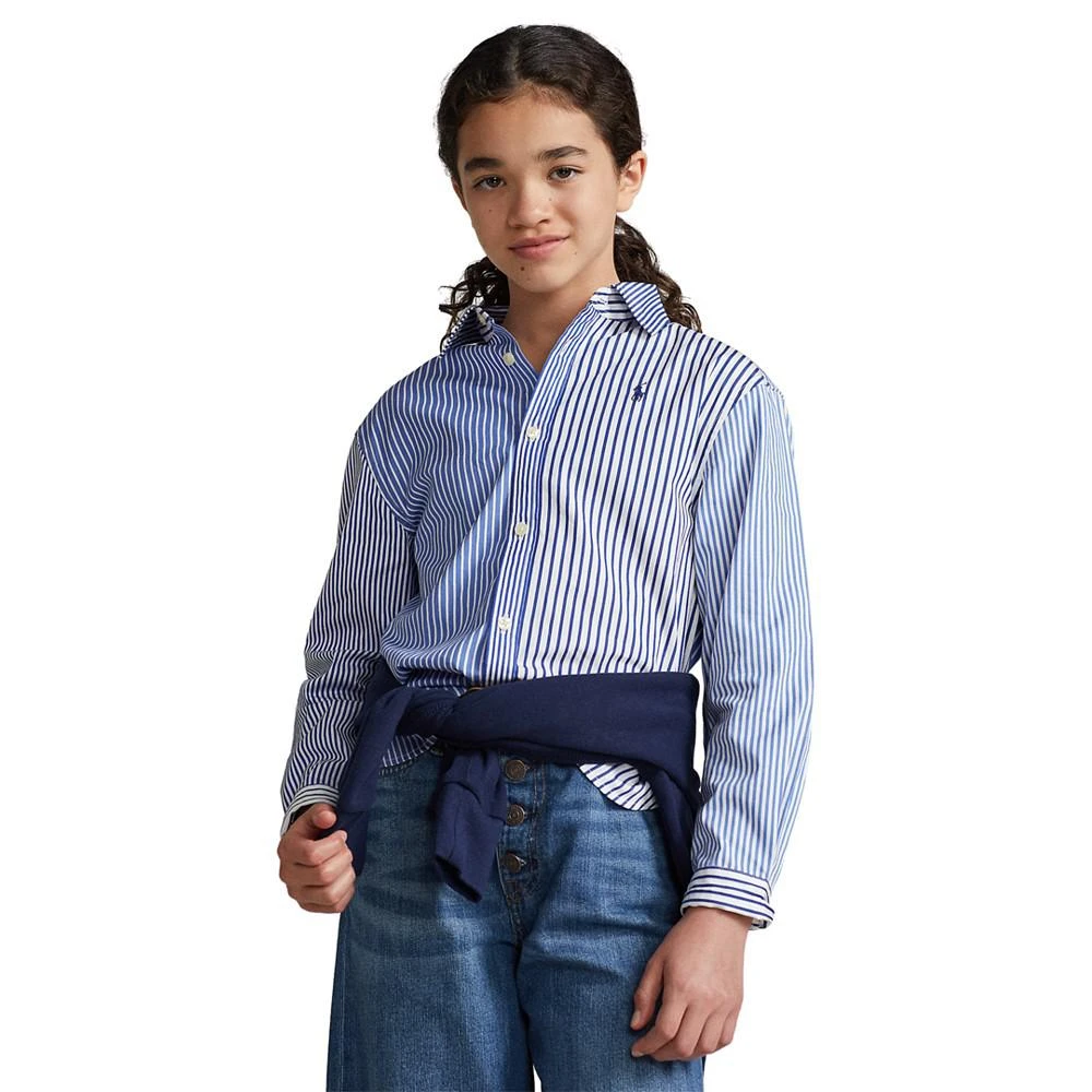 商品Ralph Lauren|Big Girls Striped Cotton Poplin Fun Shirt,价格¥218,第2张图片详细描述