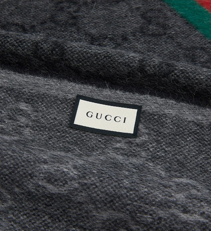 古驰（GUCCI）古驰围巾 羊毛围巾双G流苏围巾  深灰色 厚款羊毛570603 3GB18 1466 商品