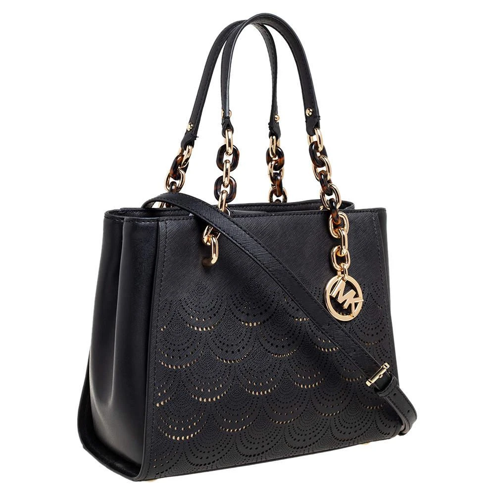 商品[二手商品] Michael Kors|MICHAEL Michael Kors Black Perforated Leather Sofia Tote,价格¥2449,第3张图片详细描述