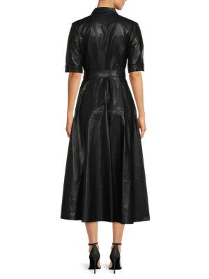 商品Calvin Klein|​Belted Faux Leather Maxi A Line Dress,价格¥488,第2张图片详细描述