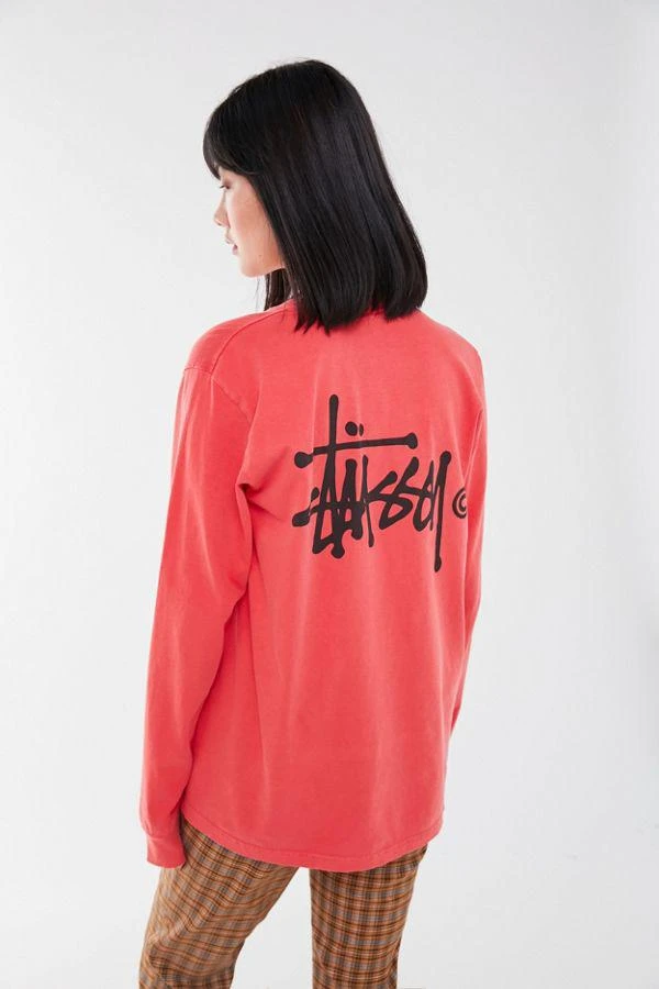 商品STUSSY|Stussy Pigment Dye Logo Long Sleeve Tee 女款卫衣,价格¥265,第3张图片详细描述