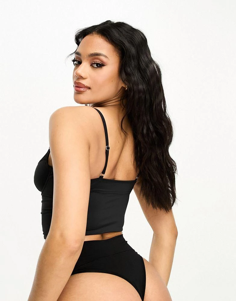 商品Gilly Hicks|Gilly Hicks hook and eye corset bralette in black,价格¥152,第4张图片详细描述