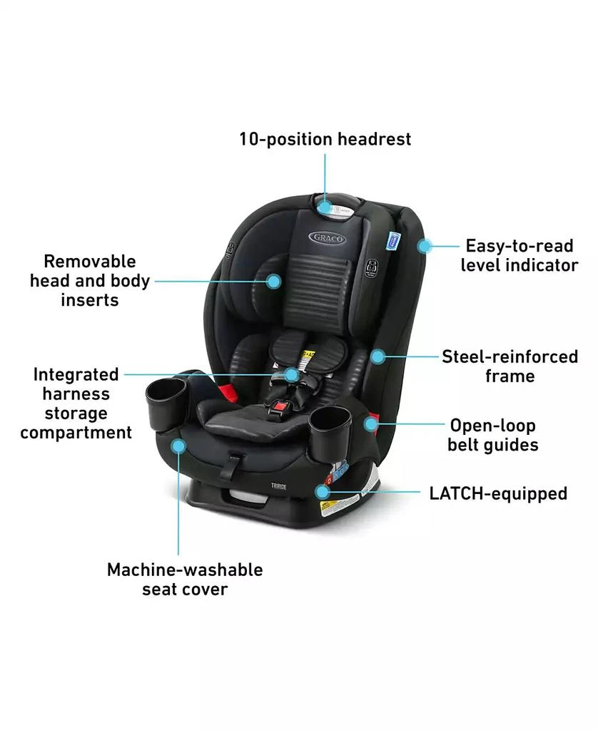 商品Graco|TriRide 3-in-1 Car Seat, Infant to Toddler Car Seat with 3 Modes,价格¥1272,第3张图片详细描述