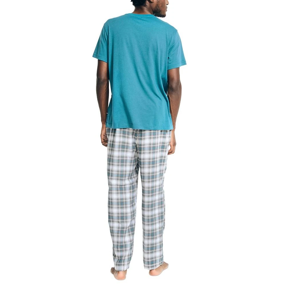 商品Nautica|Men's 2-Pc. Classic-Fit Solid T-Shirt & Plaid Flannel Pajama Pants Set,价格¥167,第2张图片详细描述