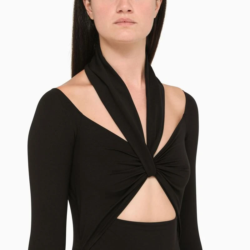 商品Alexander McQueen|BLACK CUT-OUT BODYSUIT WITH LONG SLEEVES,价格¥2166,第4张图片详细描述