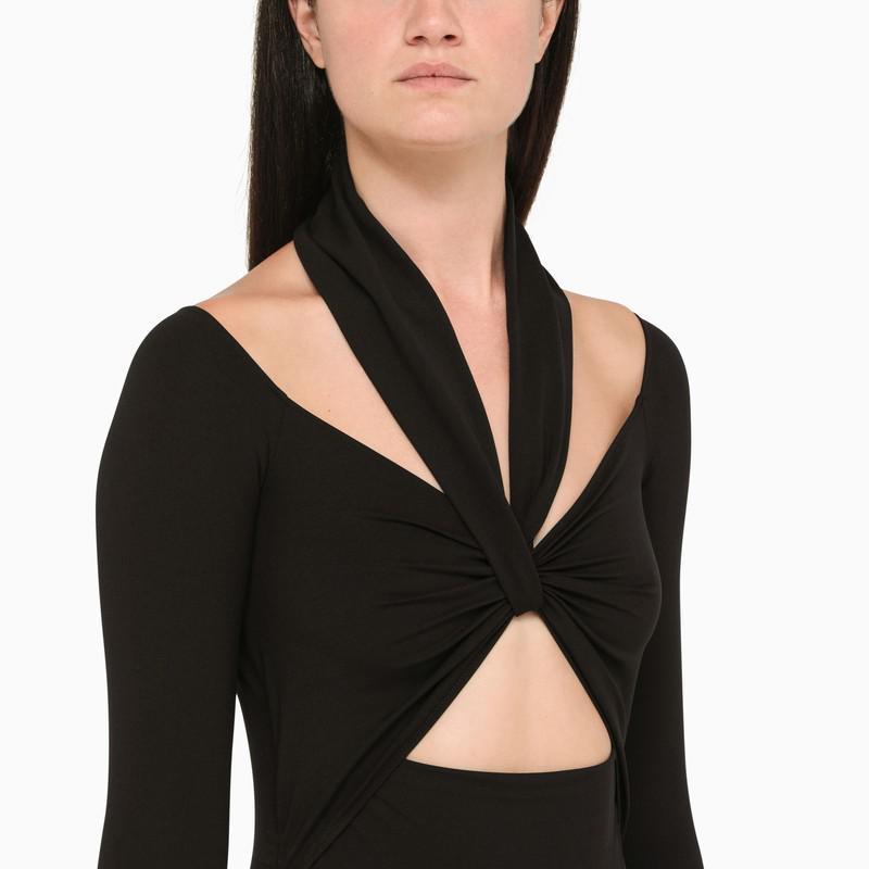 商品Alexander McQueen|Black cut-out bodysuit with long sleeves,价格¥4595,第6张图片详细描述