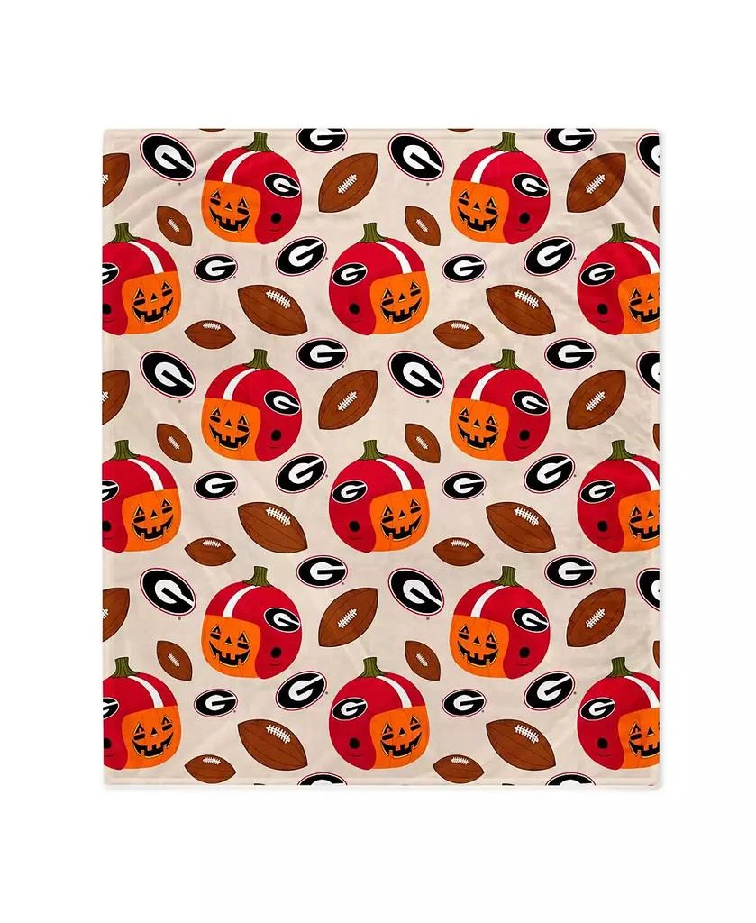 商品Pegasus Home Fashions|Georgia Bulldogs 60" x 70" Pumpkin Helmet Corral Fleece Blanket,价格¥299,第1张图片