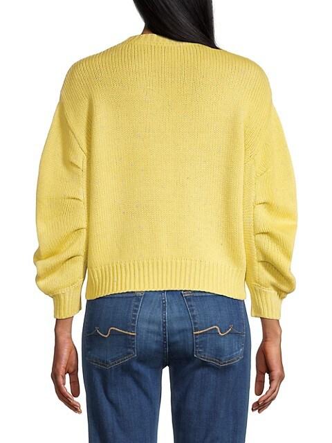 Pleated Puff Sleeve Sweater商品第5张图片规格展示