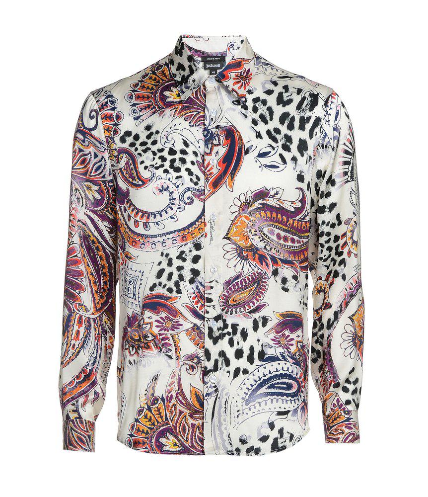 Just Cavalli Paisley Printed Long-Sleeved Shirt商品第1张图片规格展示