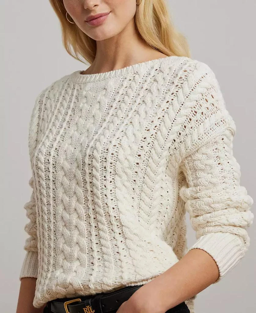 商品Ralph Lauren|Women's Cable-Knit Cotton-Blend Sweater,价格¥1101,第3张图片详细描述