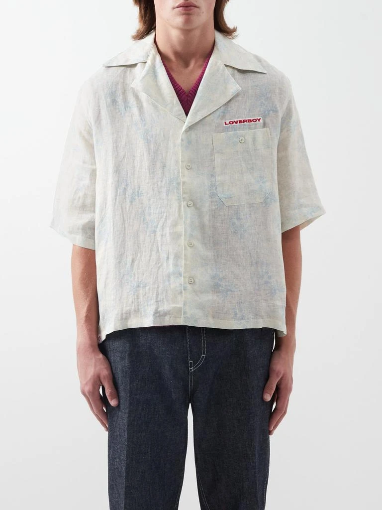 商品Charles Jeffrey Loverboy|Cuban-collar instrument-print linen shirt,价格¥1295,第1张图片