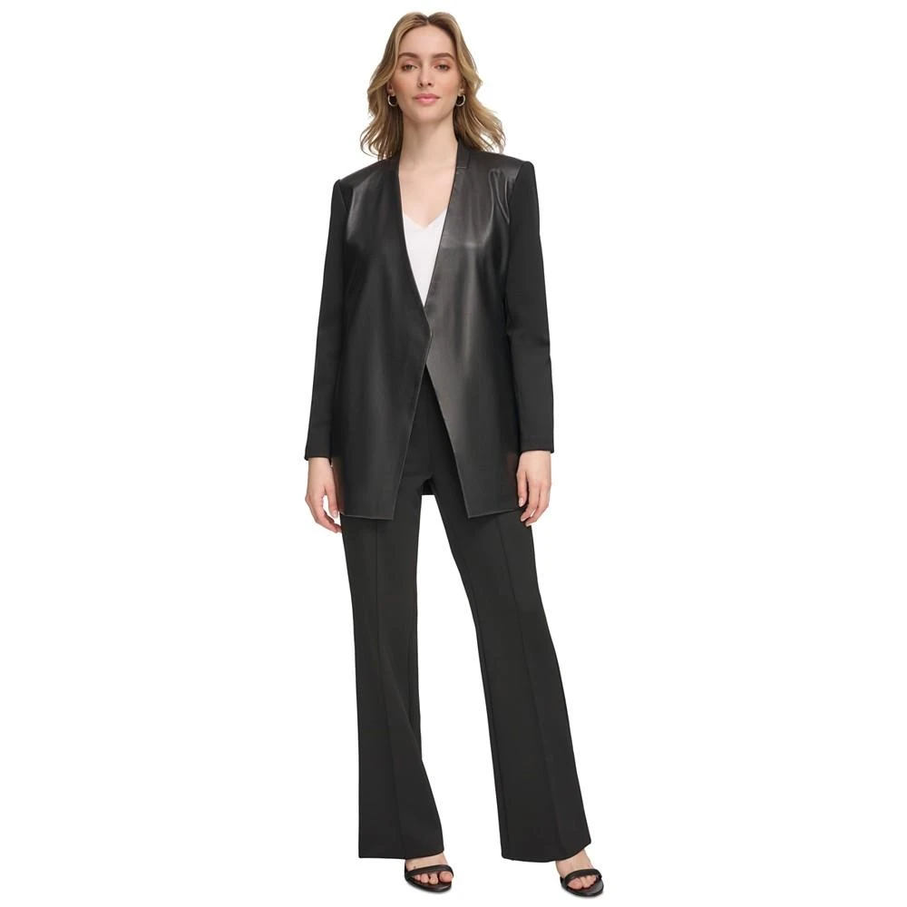 商品Calvin Klein|Women's Faux-Leather Combo Jacket,价格¥704,第4张图片详细描述