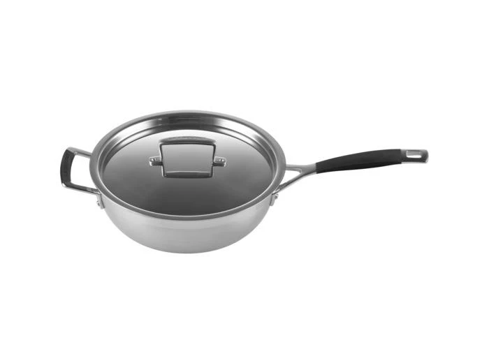 商品Le Creuset|Sauteuse chef 24cm Inox Classique avec revêtement anti-adhérent, couvercle et poignée d'assistance,价格¥1596,第1张图片