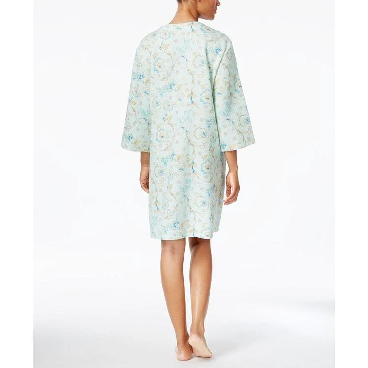 商品Miss Elaine|Printed Knit Zip-Front Short Robe,价格¥579,第3张图片详细描述