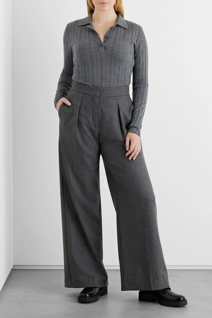 Elizabeth wool-flannel wide-leg pants 商品