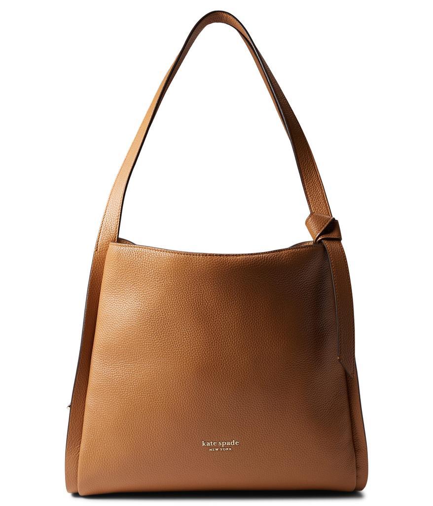 商品Kate Spade|Knott Pebbled and Suede Leather Large Shoulder Bag,价格¥2051,第1张图片