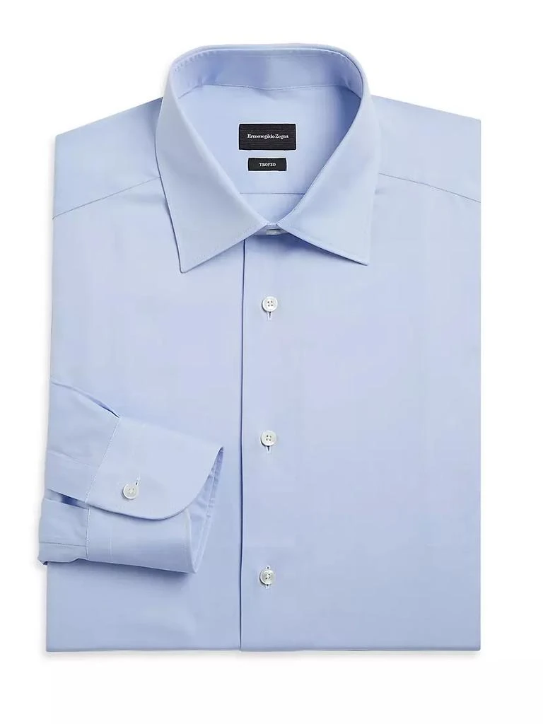 商品Zegna|Regular-Fit Long-Sleeve Cotton Dress Shirt,价格¥3698,第1张图片