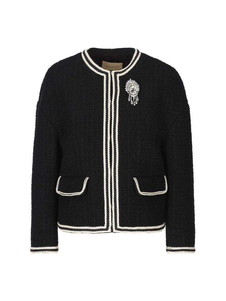 商品Gucci|Gucci Interlocking G Tweed Jacket,价格¥19038,第1张图片