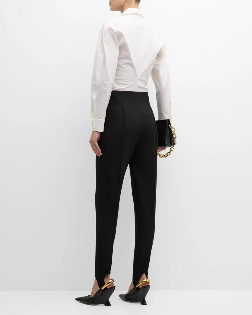 商品Bottega Veneta|High-Rise Pintuck Straight-Leg Stirrup Trousers,价格¥11577,第3张图片详细描述