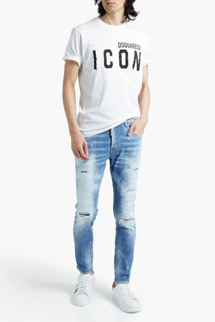 商品DSQUARED2|Skinny-fit painted distressed faded denim jeans,价格¥1313,第2张图片详细描述