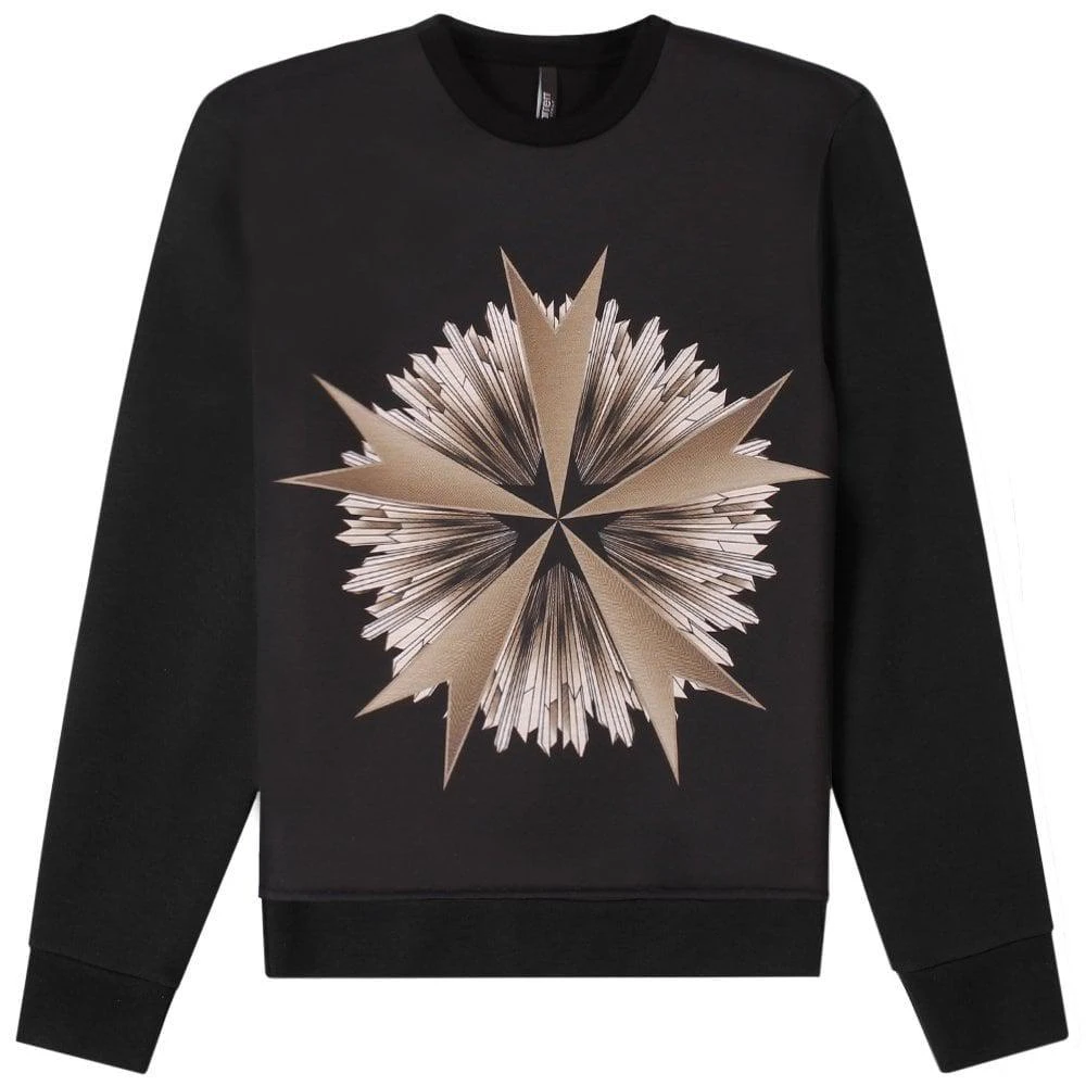 商品Neil Barrett|Neil Barrett Military Star Print Sweatshirt Black,价格¥1884,第1张图片
