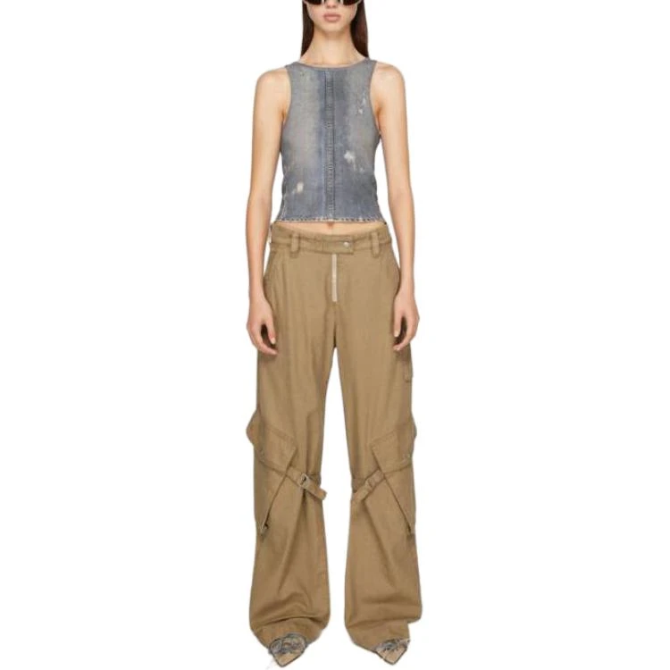 商品[国内直发] Acne Studios|纯色拉链宽松口袋工装裤 女款 冷米色,价格¥2911,第4张图片详细描述