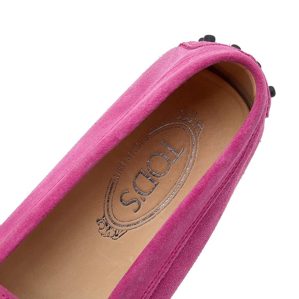 Tod's Pink Suede Penny Slip Loafers Size 39商品第7张图片规格展示