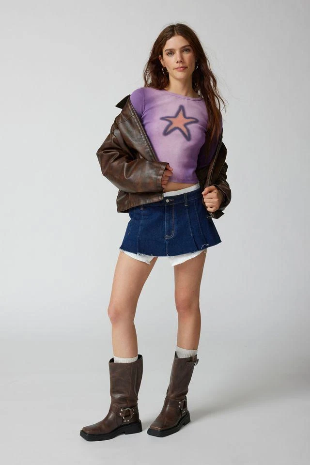 商品Urban Outfitters|Star Icon Acid Washed Long Sleeve Baby Tee,价格¥227,第3张图片详细描述