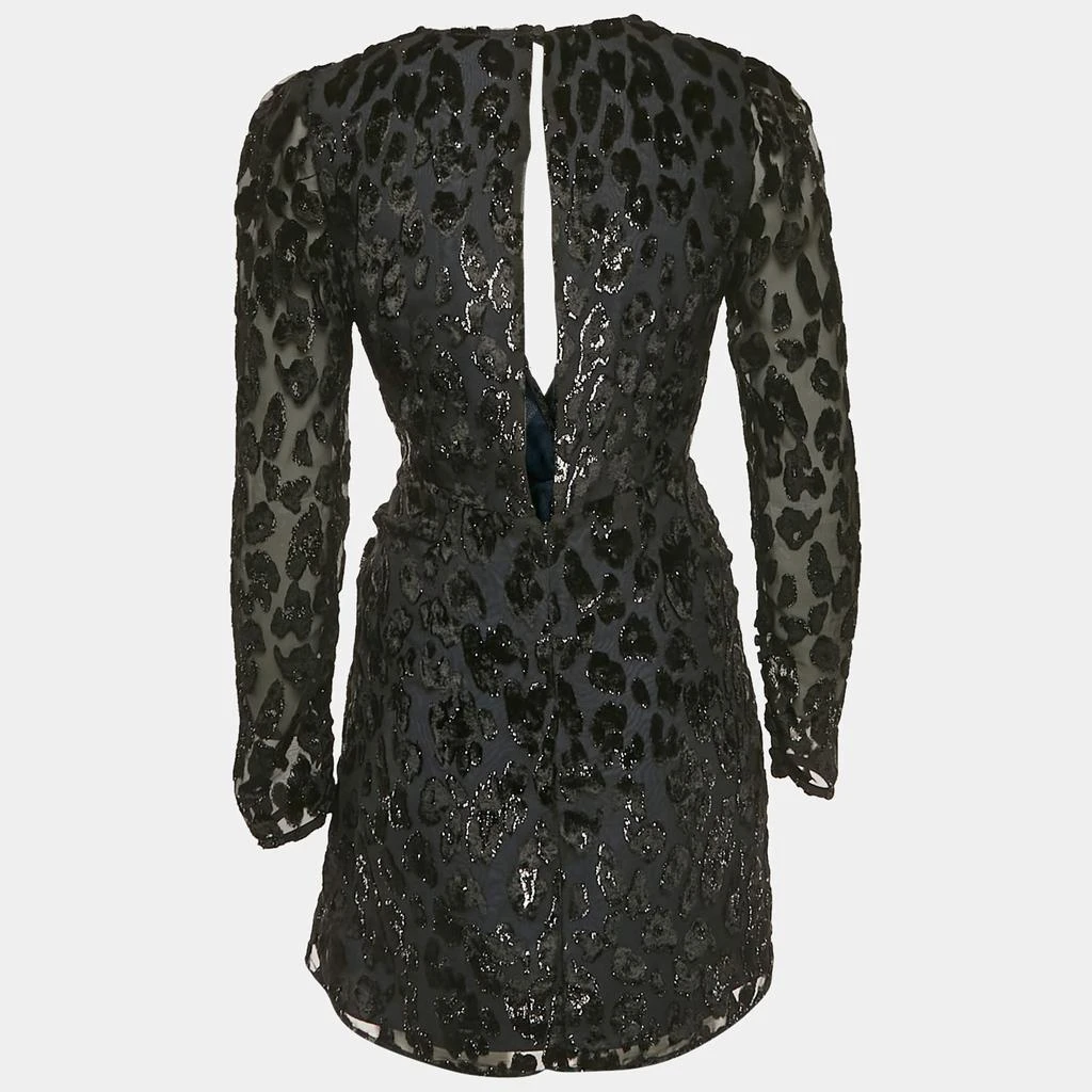 商品[二手商品] Self Portrait|Self-Portrait Black Metallic Leopard Flocked Chiffon Mini Dress S,价格¥1498,第2张图片详细描述