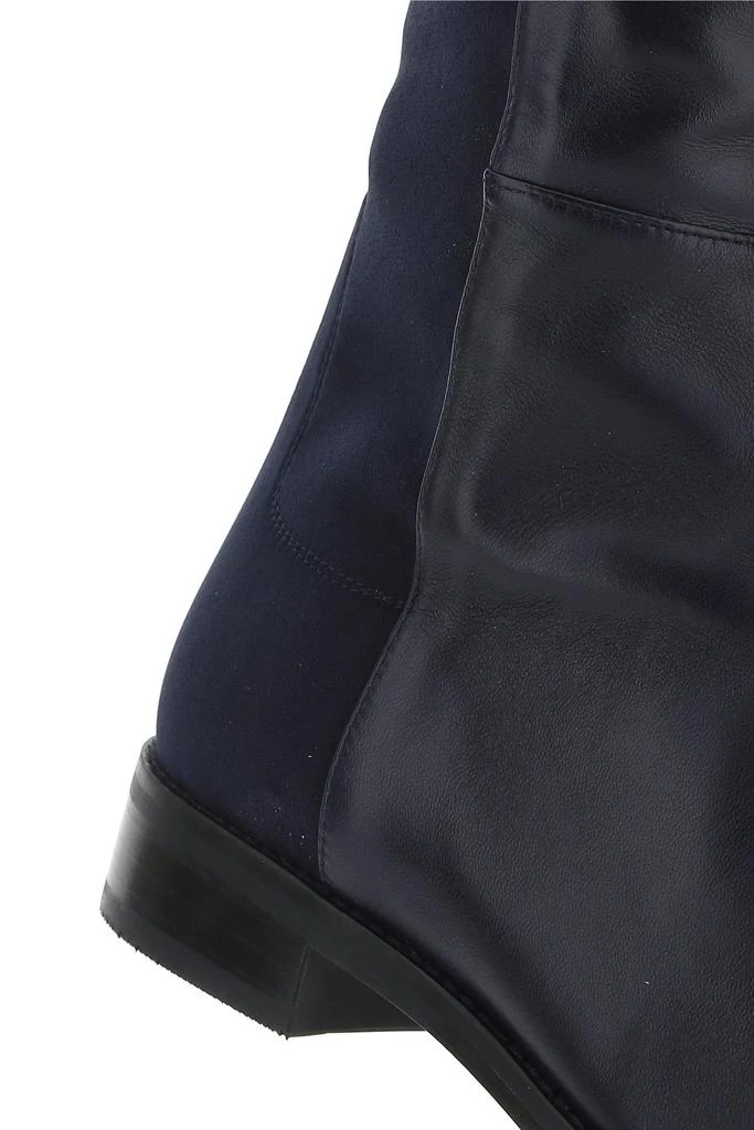 商品Stuart Weitzman|Blue nappa leather and fabric 5050 boots,价格¥6489,第3张图片详细描述