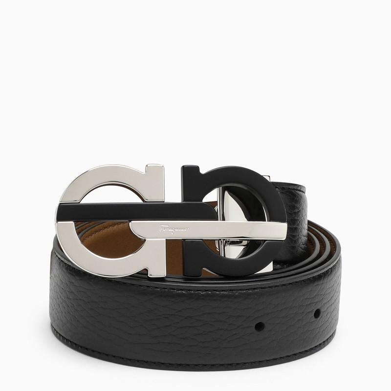 Black grained leather belt商品第1张图片规格展示